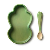 Oli&Carol Kendall the Kale Rubberwood Baby Plate & Spoon Set