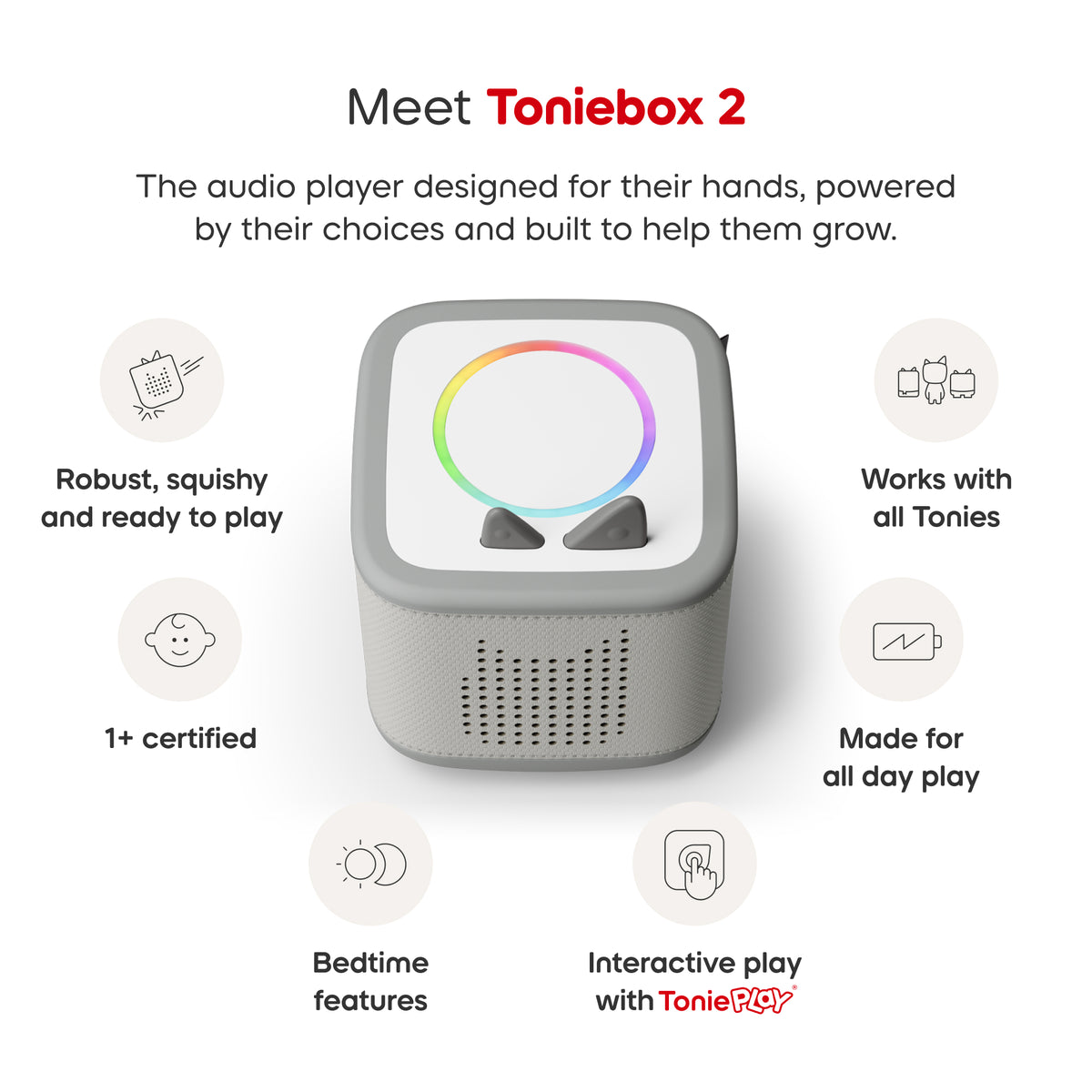 Toniebox 2 Play Set with Paw Patrol & Chase Tonie - Moon Grey