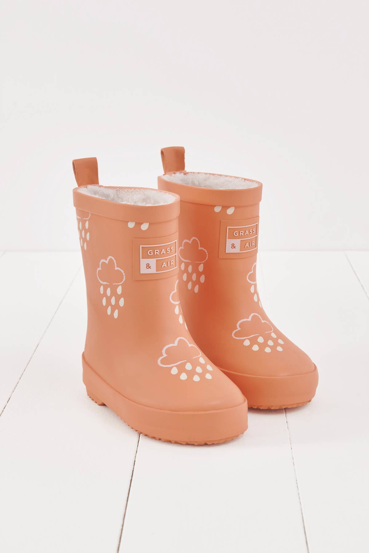 Grass+Air Volcanic Orange Colour-Changing Kids Wellies