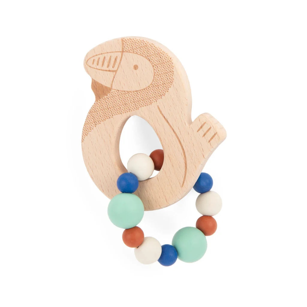 Moulin Roty Hornbill Teething Ring La Forêt Mawa