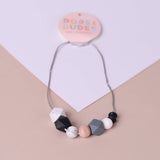 Monochrome geo pop teething necklace