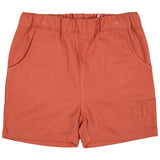 Pigeon Embroidered pull-on shorts - orange