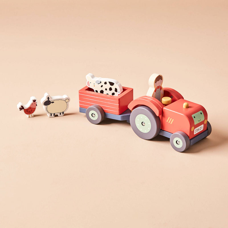 Just Bee Kids Wooden Tractor Toy