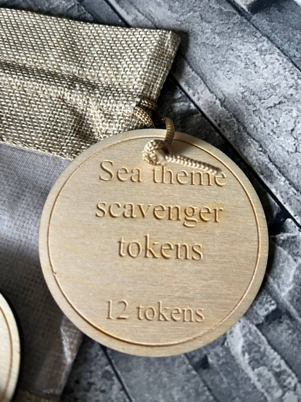 Beach / Sea Themed Scavenger Hunt Tokens