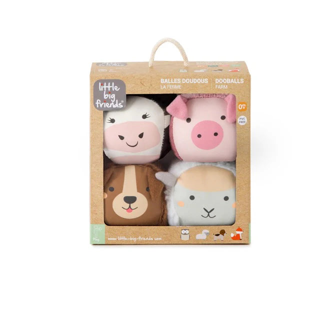 Little Big Friends Set of 4 Roly Poly Balls - Farm