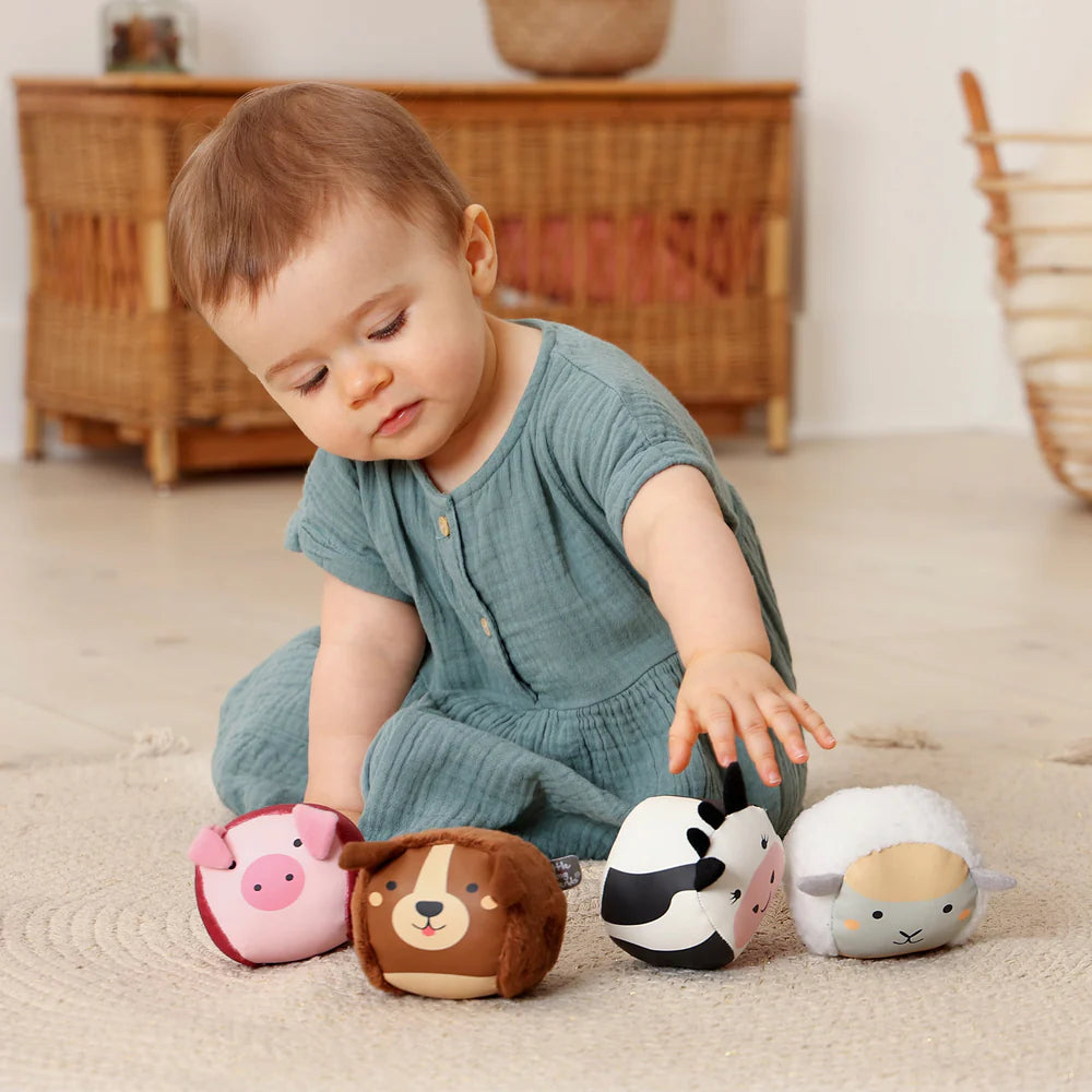 Little Big Friends Set of 4 Roly Poly Balls - Farm