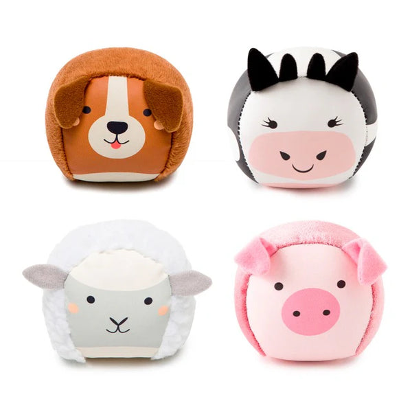 Little Big Friends Set of 4 Roly Poly Balls - Farm