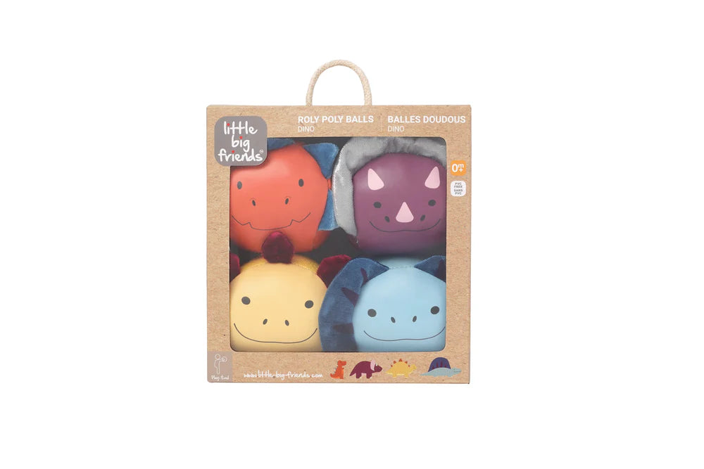 Little Big Friends Set of 4 Roly Poly Balls - Dino Friends