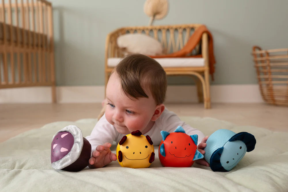 Little Big Friends Set of 4 Roly Poly Balls - Dino Friends