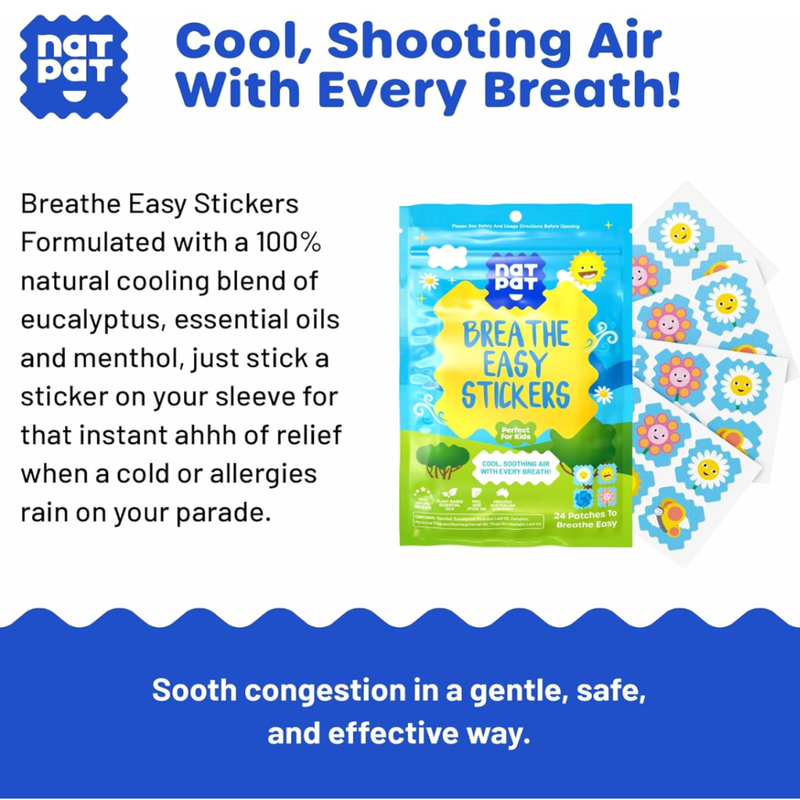 NATPAT Breathe Easy Stickers - Congestion Relief