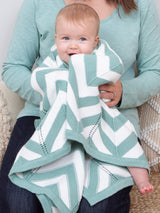 Kite Chevron knit blanket soft spruce