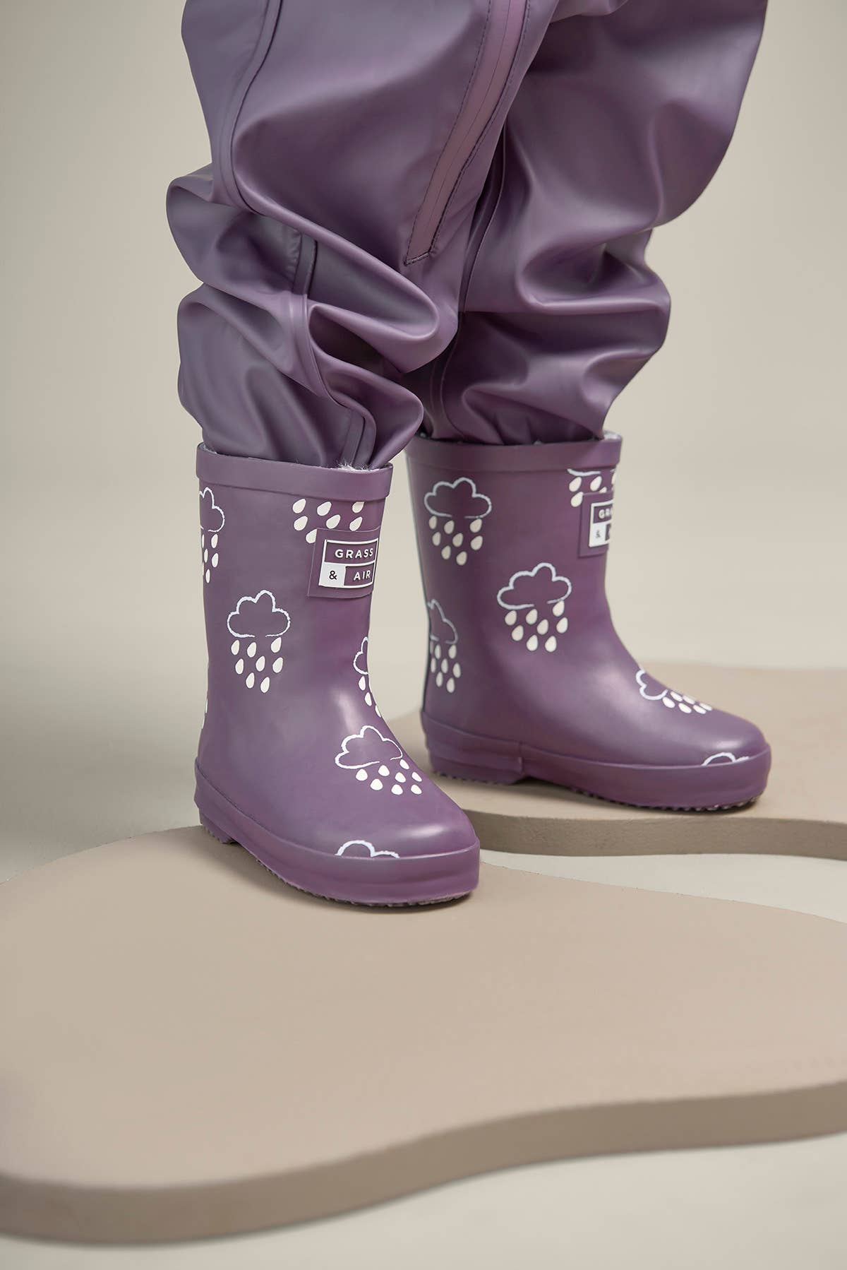 Grass+Air Amethyst Purple Colour-Changing Kids Wellies