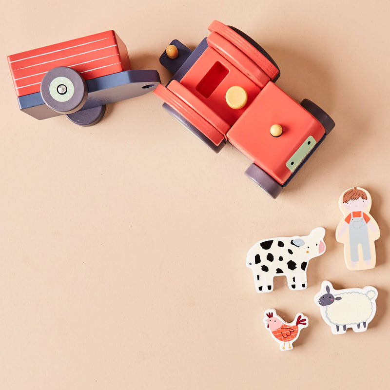 Just Bee Kids Wooden Tractor Toy
