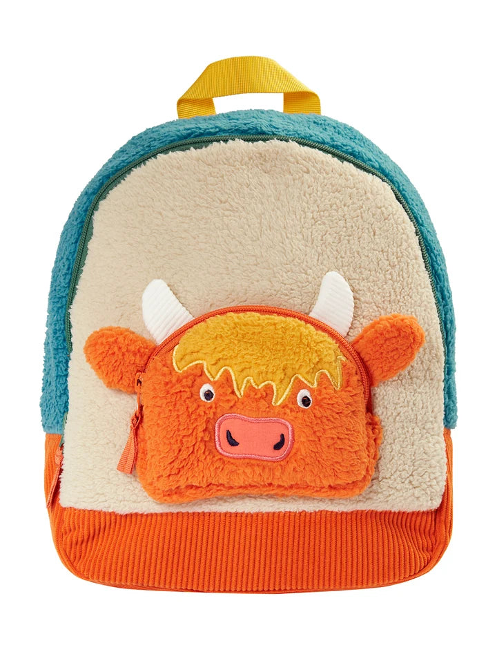 Frugi Fleece Character Backpack - Highland Cow
