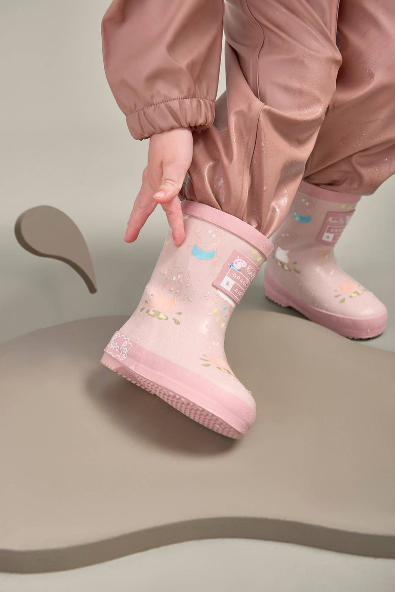 Peppa Pig Pink Colour-Changing Kids Wellies, Teddy Fleece