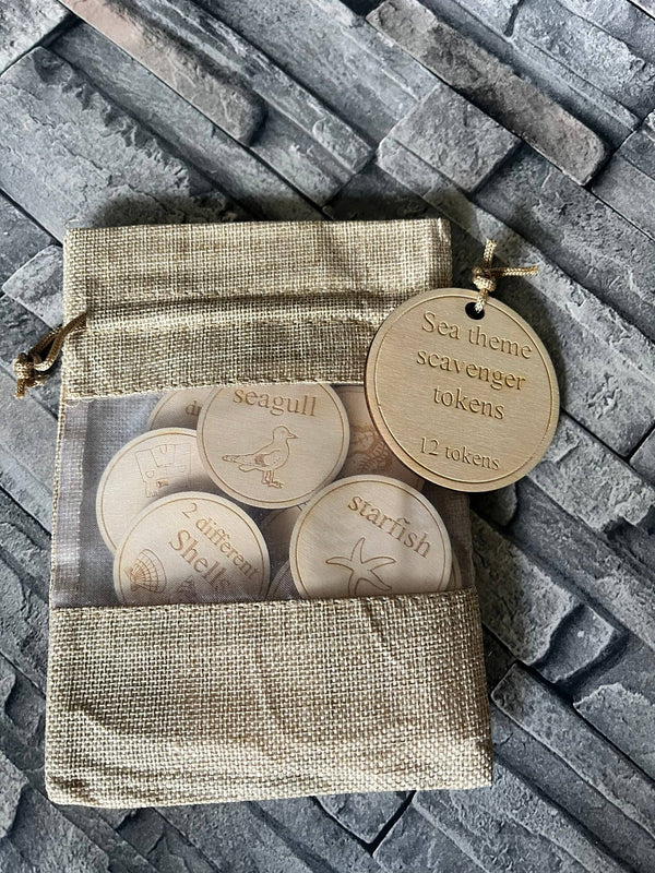 Beach / Sea Themed Scavenger Hunt Tokens
