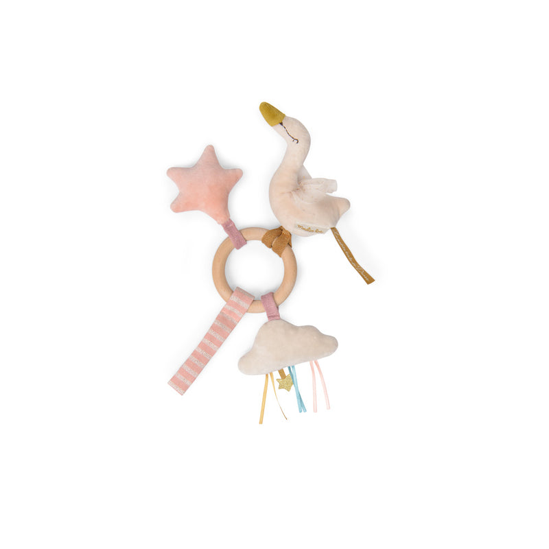 Moulin Roty Swan Wooden Ring Rattle