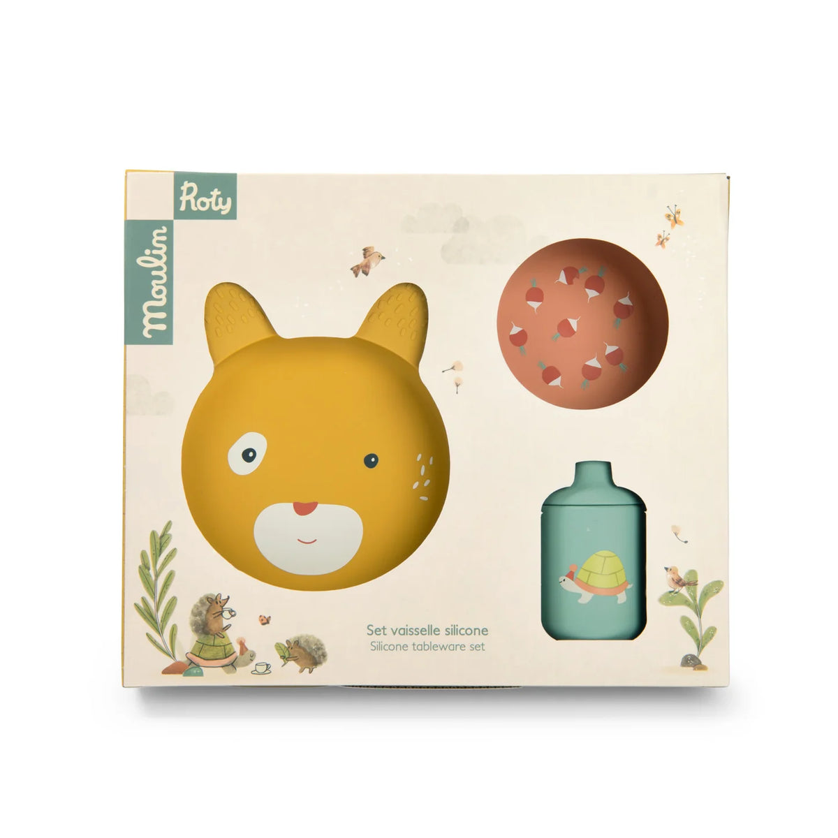 Moulin Roty Silicone Dish Set Trois Petit Lapins