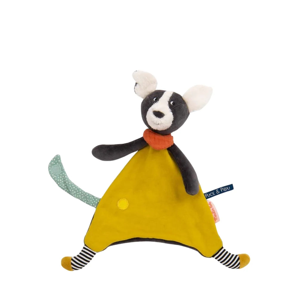 Moulin Roty Soft Comforter Yellow Puce The Dog - Puce & Pilou