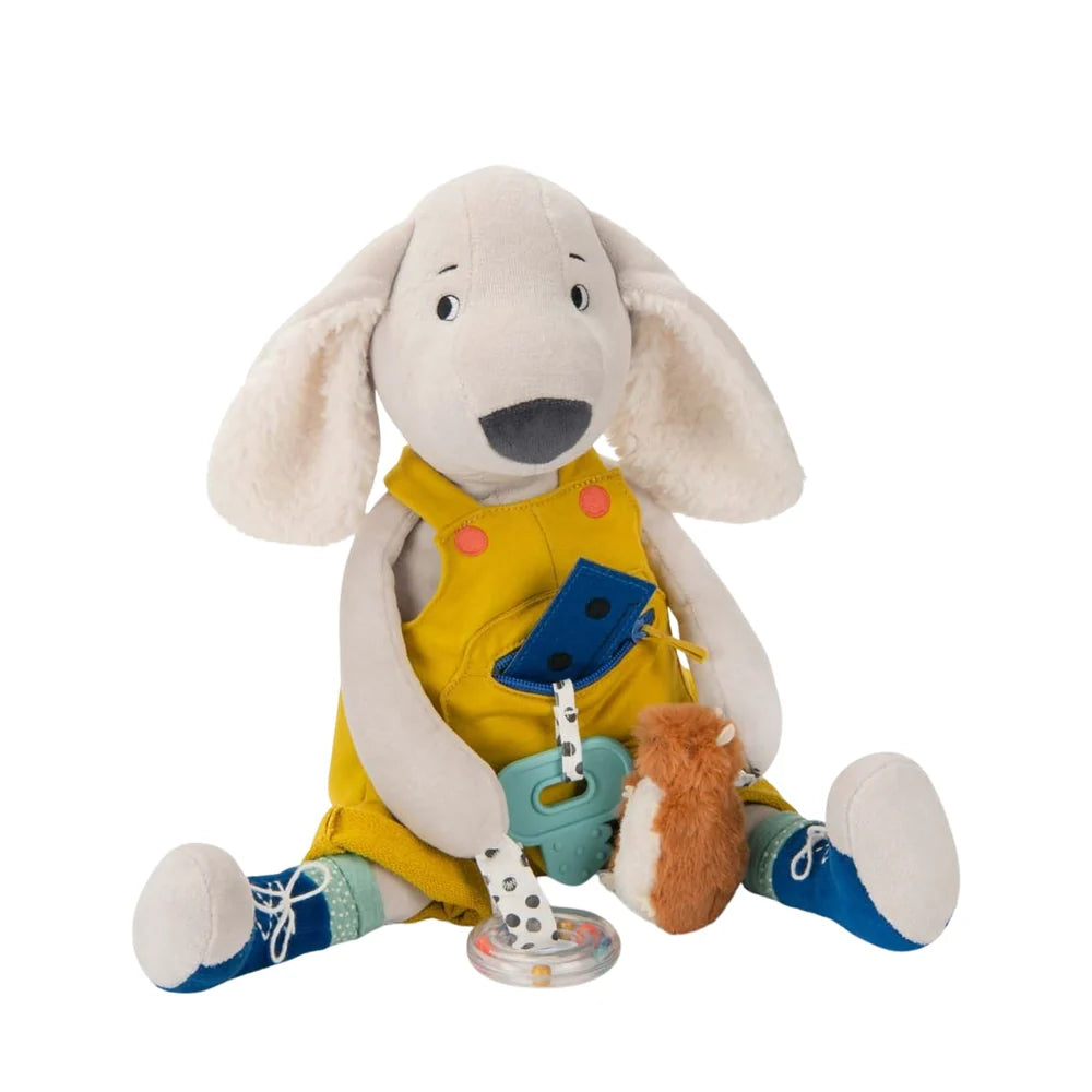 Moulin Roty Large Pilou Activity Dog - Puce & Pilou