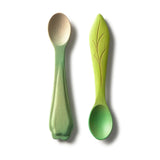 Oli&Carol Rubberwood Baby Spoon Pack - Leek and Kale