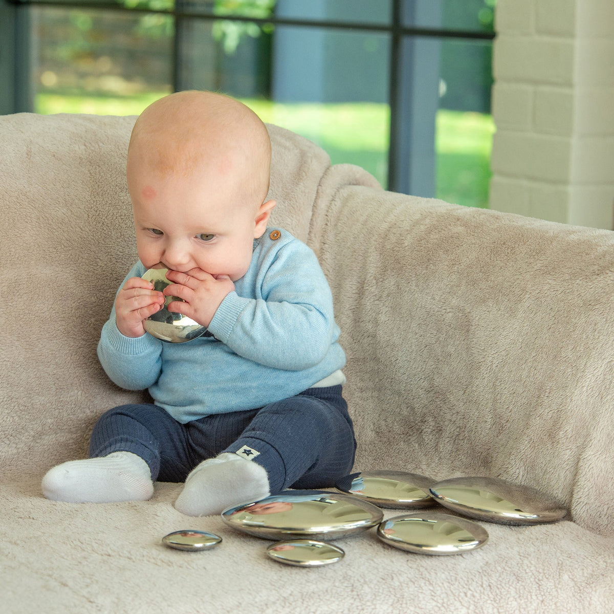 Sensory Steel Silver Buttons