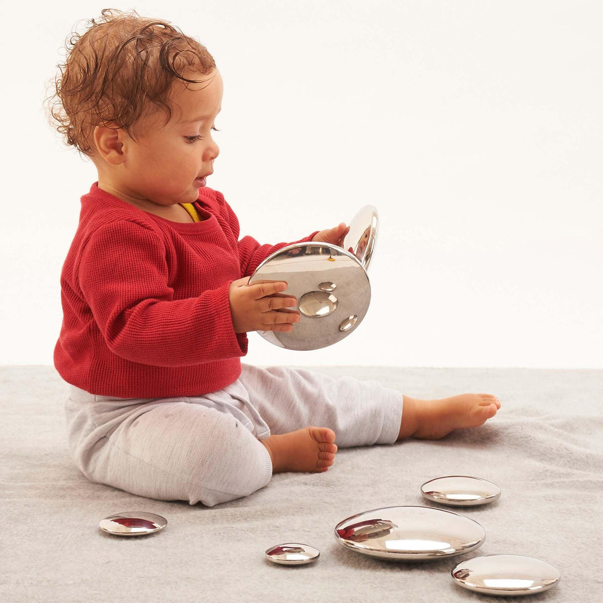 Sensory Steel Silver Buttons