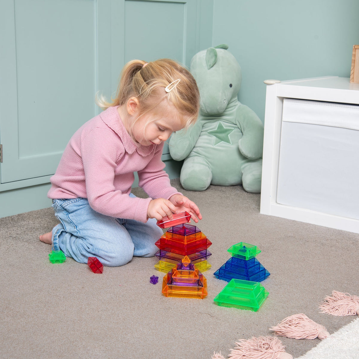 Translucent Colour Pyramid Builder - Pack of 30
