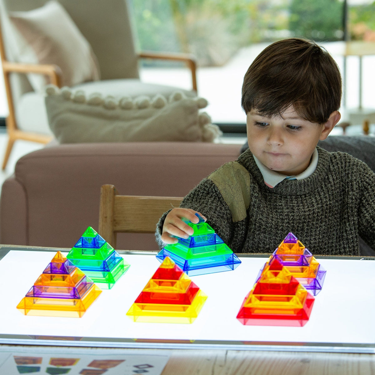 Translucent Colour Pyramid Builder - Pack of 30