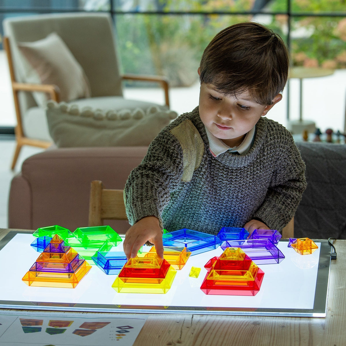 Translucent Colour Pyramid Builder - Pack of 30