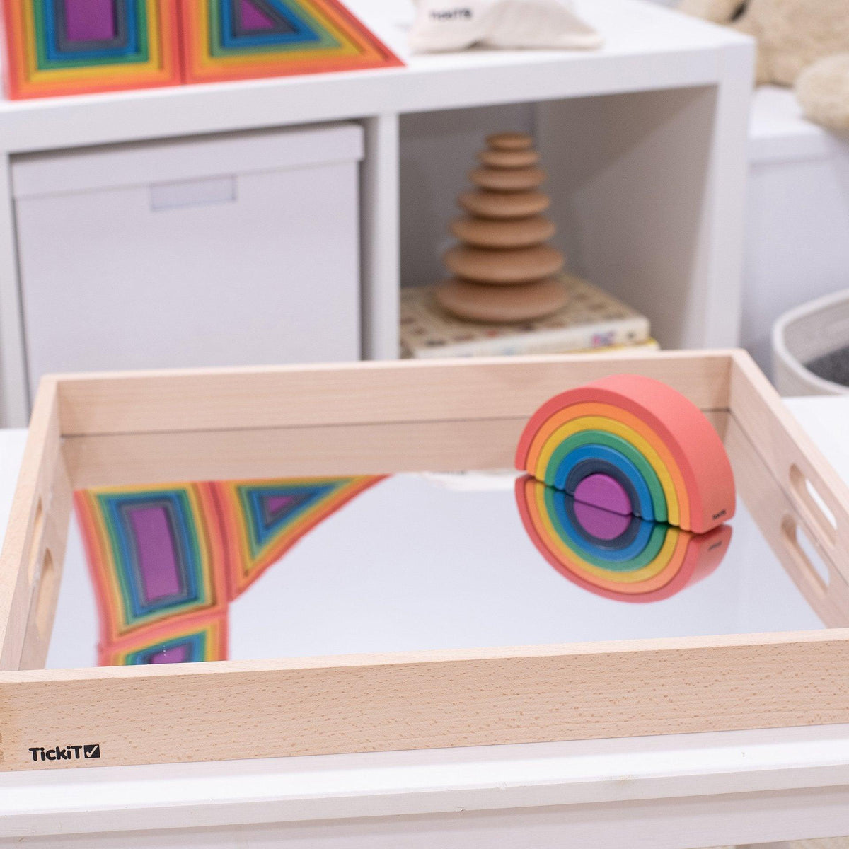 Wooden Mirror Tray