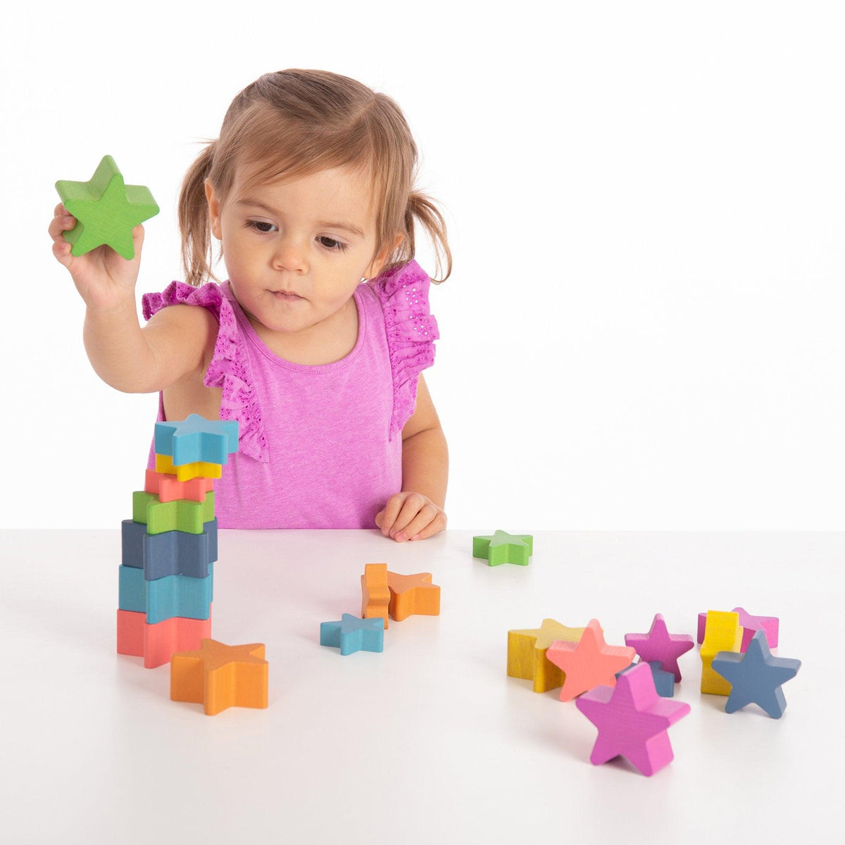 Rainbow Wooden Stars