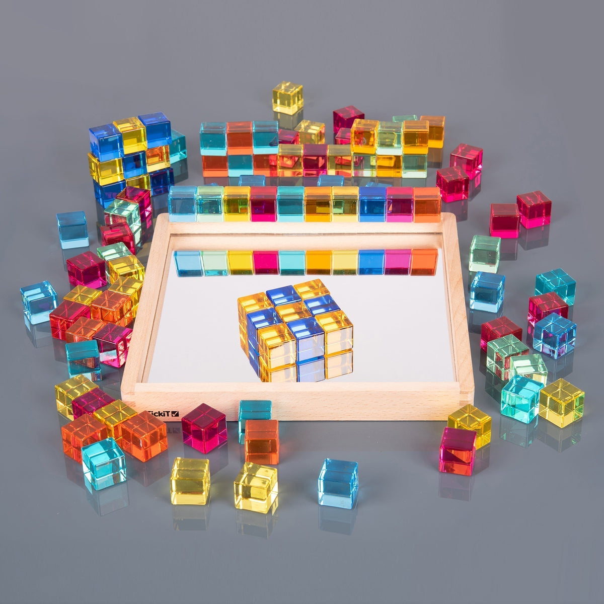 Gem Cube Mirror Tray - 100 Gems
