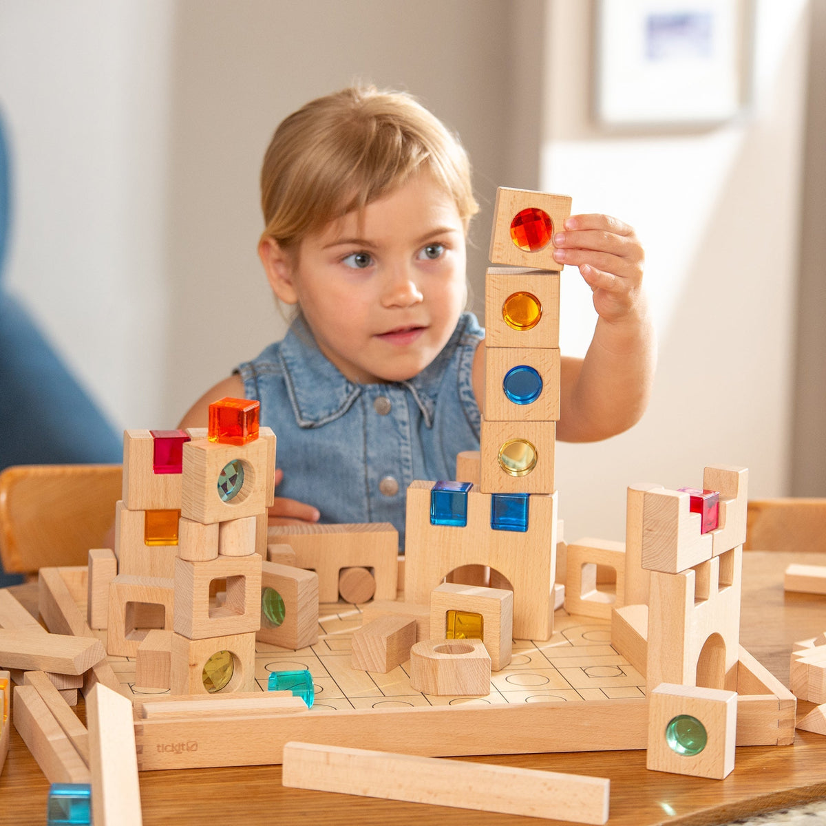 Wooden Building Gem Blocks Super Set