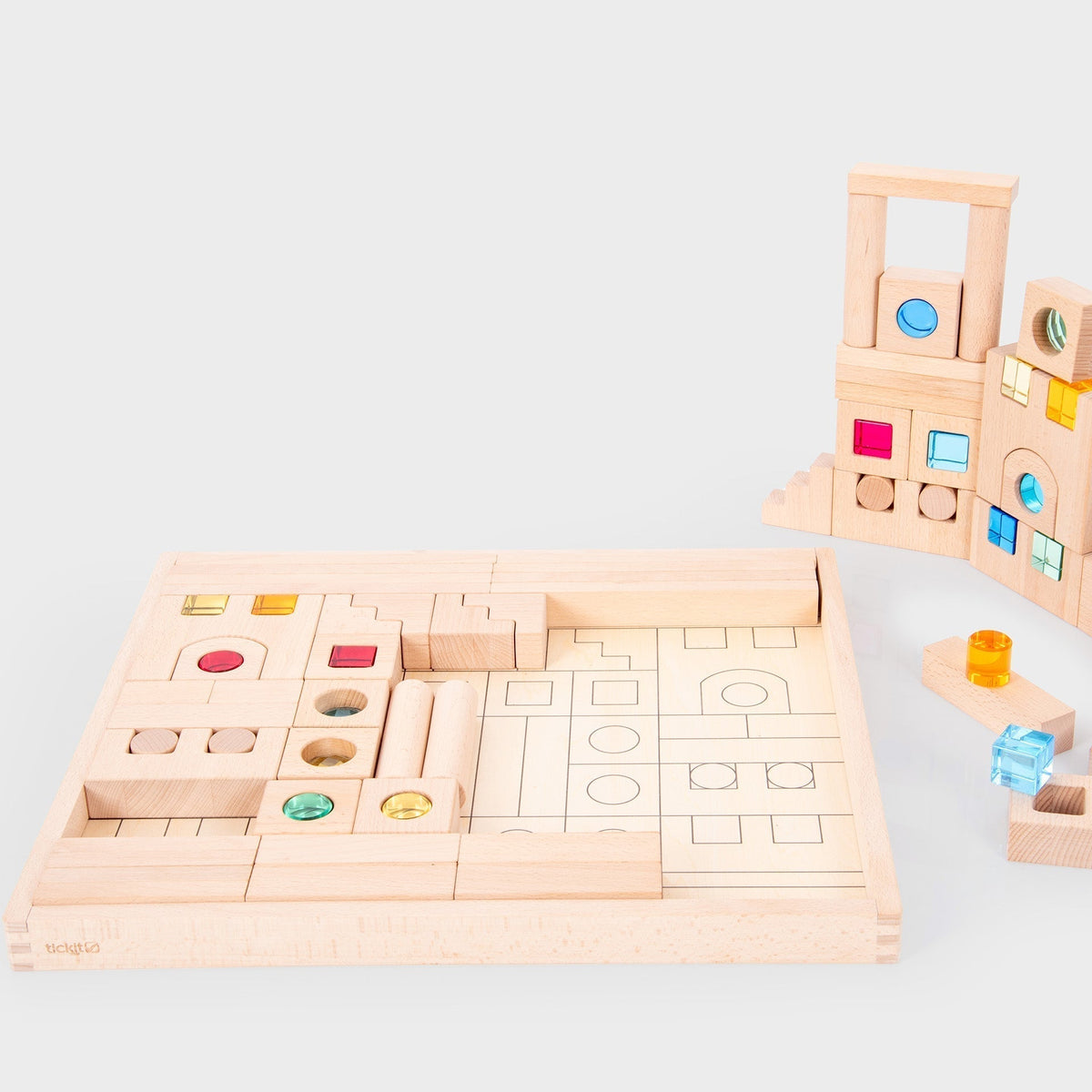 Wooden Building Gem Blocks Super Set