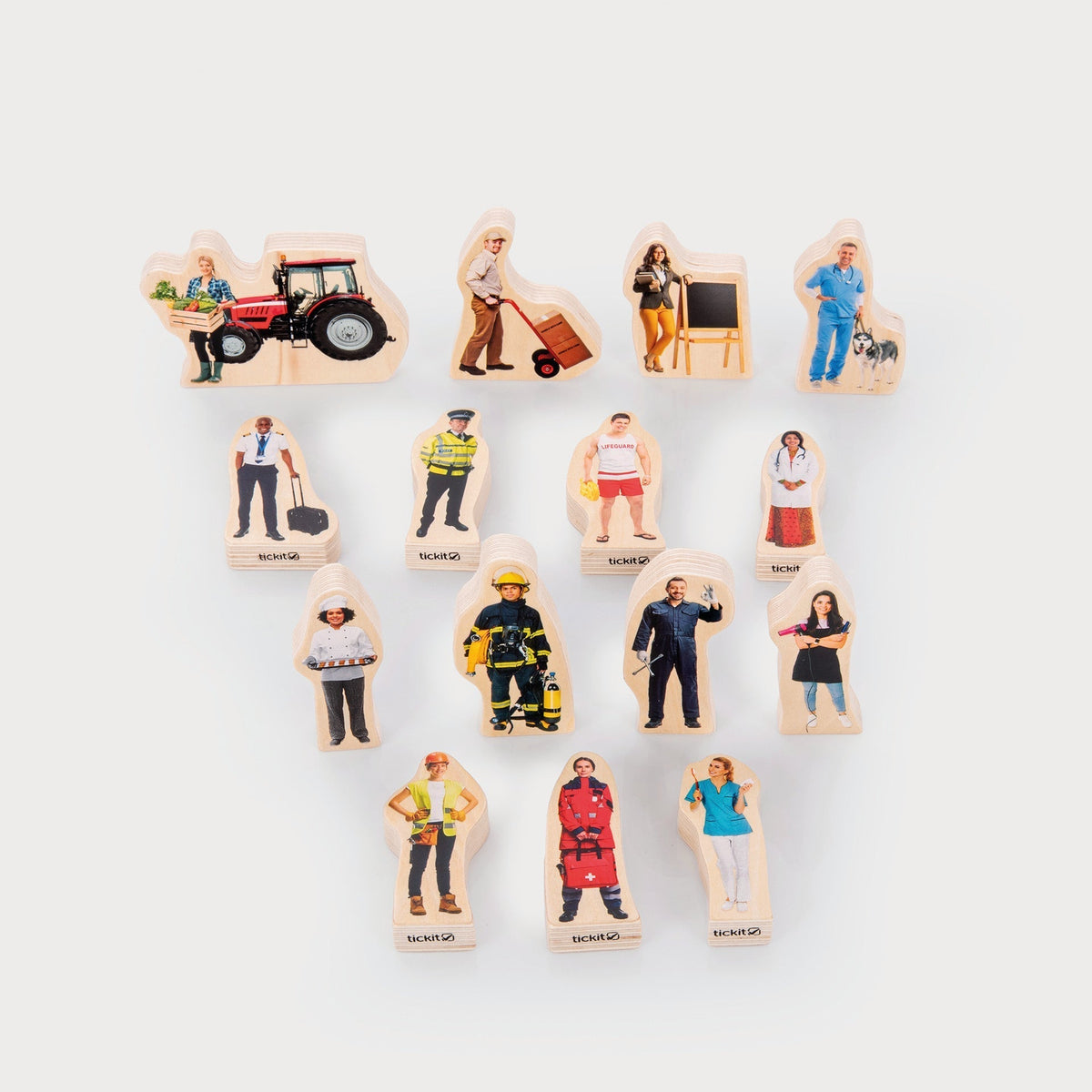 Wooden People Who Help Us Blocks