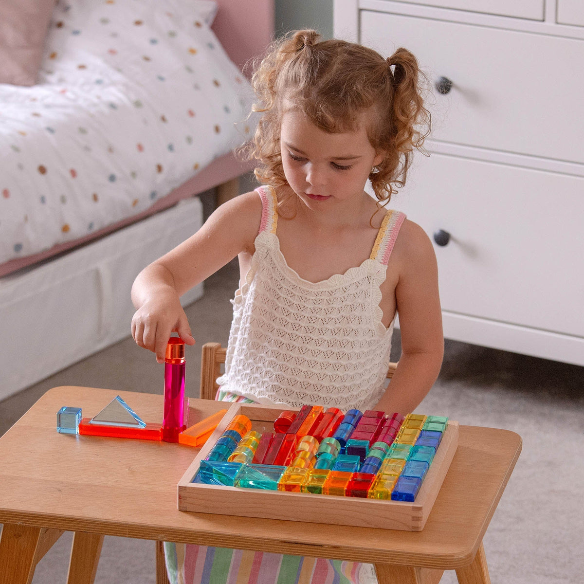 Gem Building Shapes Mirror Tray
