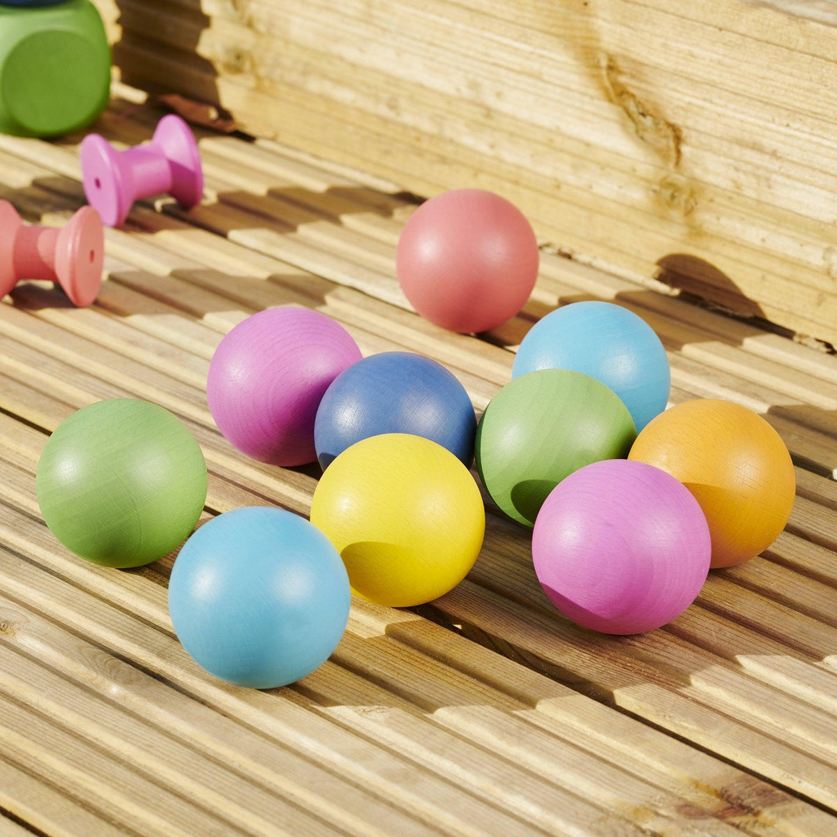 Rainbow Wooden Balls