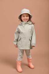 Geothermal Grey Kids Waterproof Rain Jacket