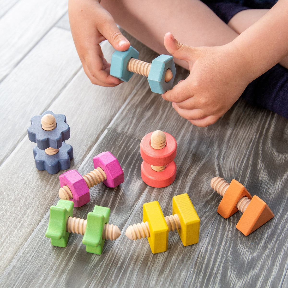 Rainbow Wooden Nuts & Bolts