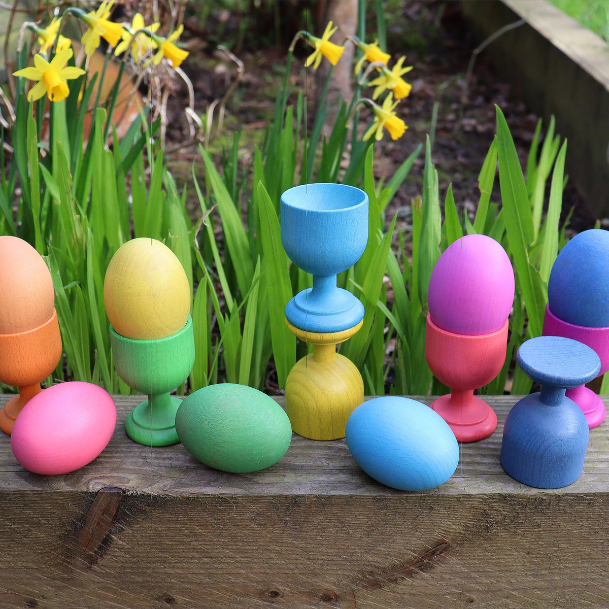 Rainbow Wooden Eggs