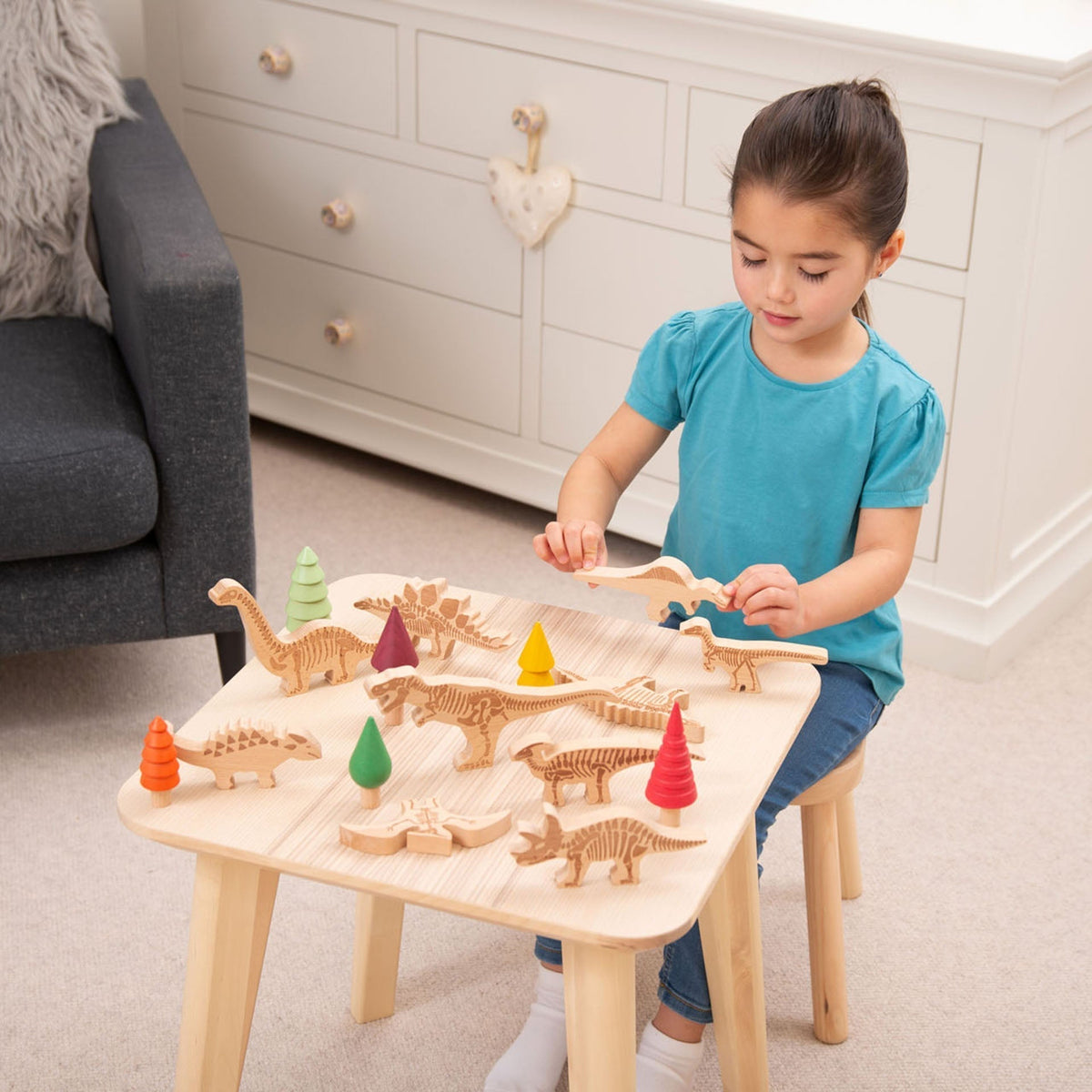 Wooden Dinosaur Blocks