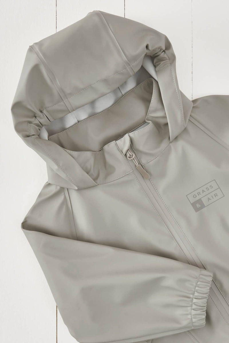 Geothermal Grey Kids Waterproof Rain Jacket