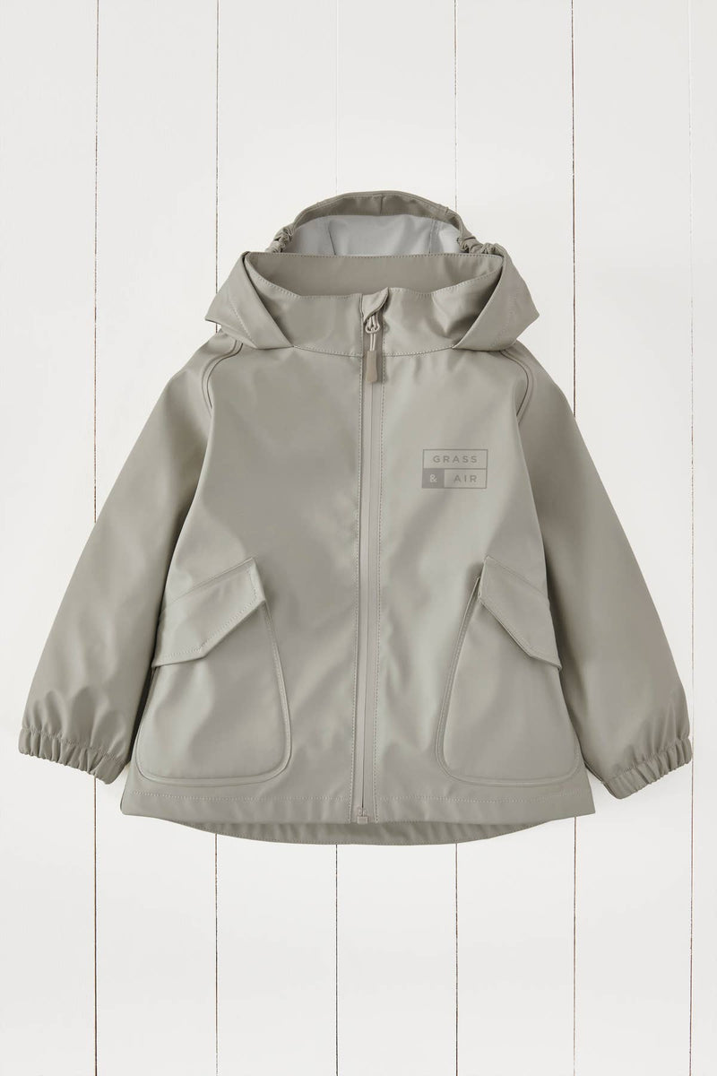 Geothermal Grey Kids Waterproof Rain Jacket