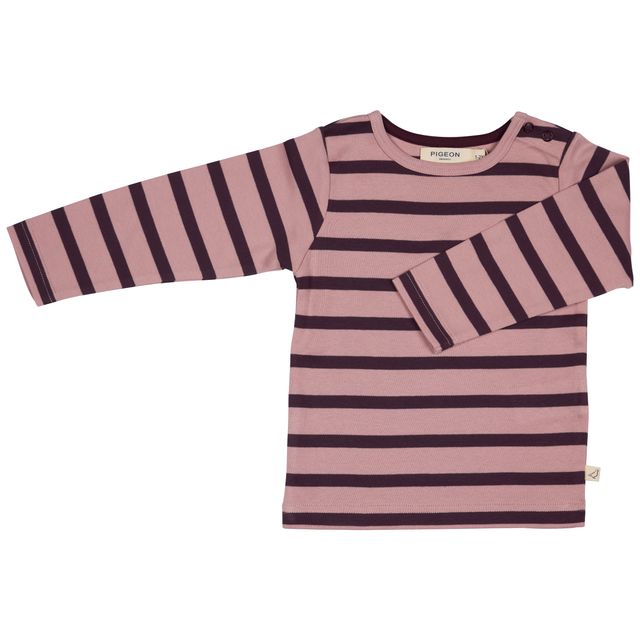 Pigeon Organics T-shirt Breton Stripe - pink/fig