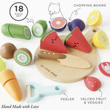 Wooden Chopping Board & Sliceable Play Food