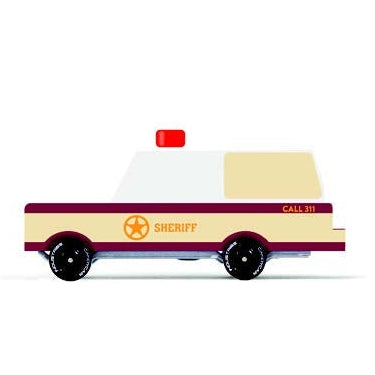 Candylab Wooden Diecast Candycar Sheriff Truck