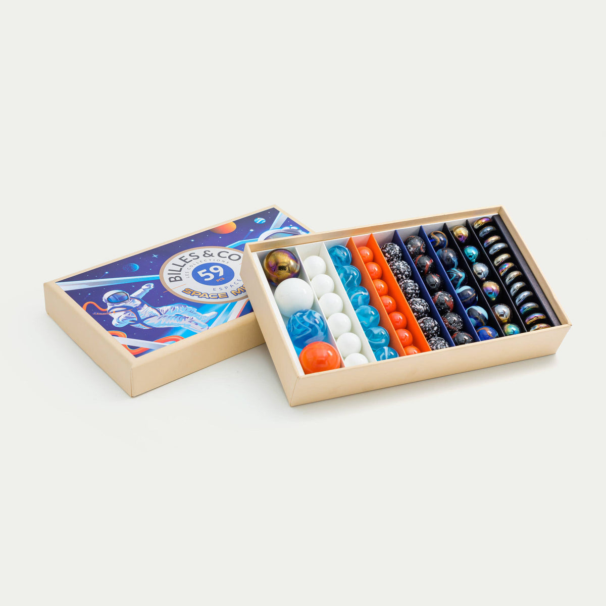 Box of 59 Space Mission marbles