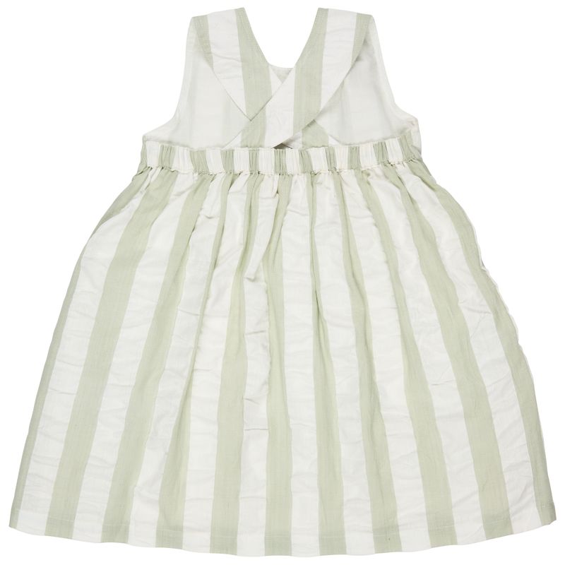 Pigeon Cross-back dress (seersucker wide stripe) - sea foam