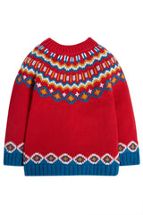 Frugi Fyfe Fairisle Knitted Jumper - True Red Fairisle